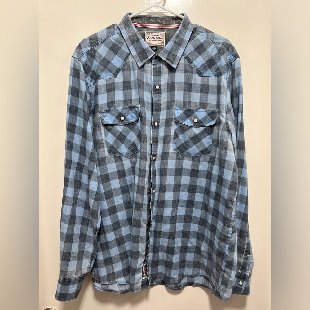 Cabot Long Sleeve Vintage-Wash Plaid Shirt